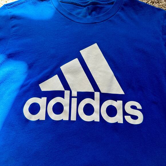 Adidas Amplifier Tee Blue Long Sleeve Big Logo Mens Size L - Picture 3 of 6